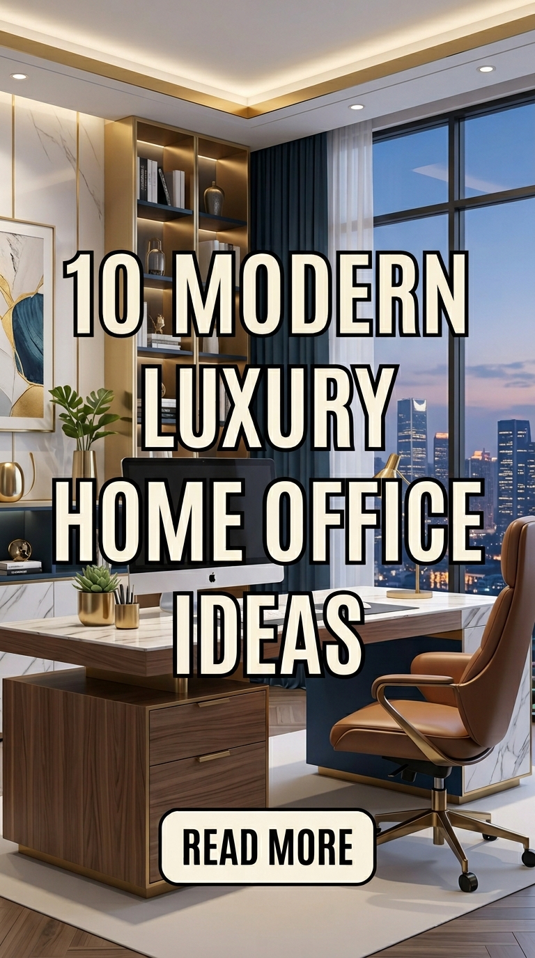 Modern Luxury Home Office Ideas With Corner Desk & Cozy Wall Library