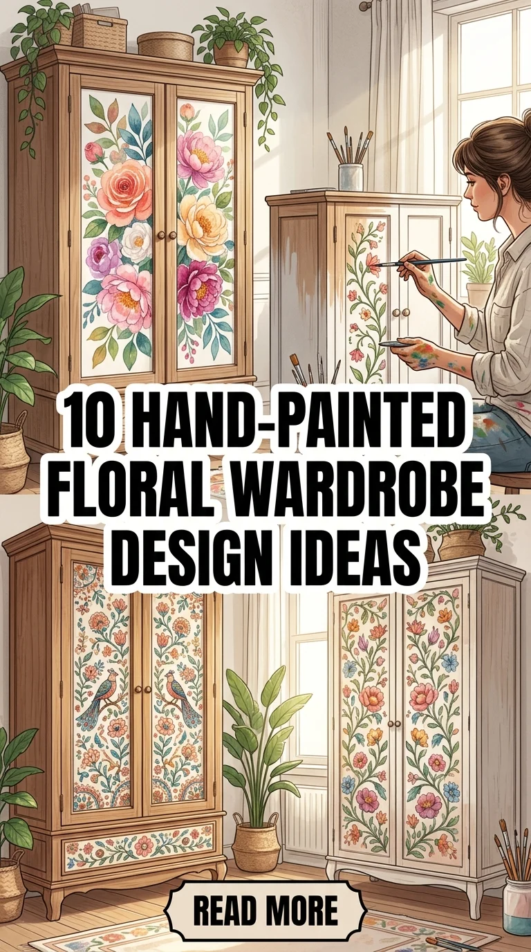 10 Hand-painted Floral Wardrobe Design Ideas For A Charming Bedroom