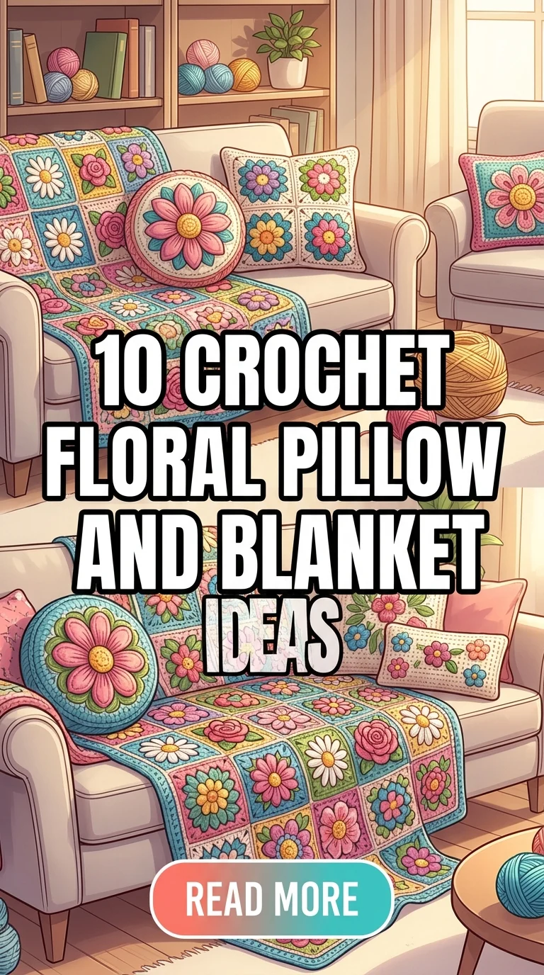 10 Beautiful Crochet Floral Granny Square Pillow And Blanket Ideas For A Cozy, Elegant Home